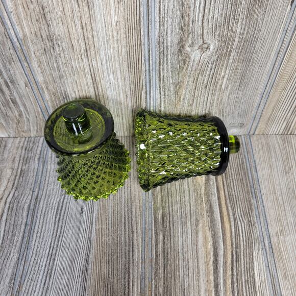 Vintage Votive Cups, Homco Green Diamond, Sconce Candle Holders Peg Style - Picture 2 of 4